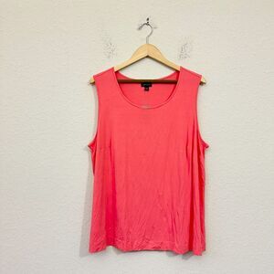 J. JILL Wearever Tank Top Coral Red Stretch Minimalist NWT